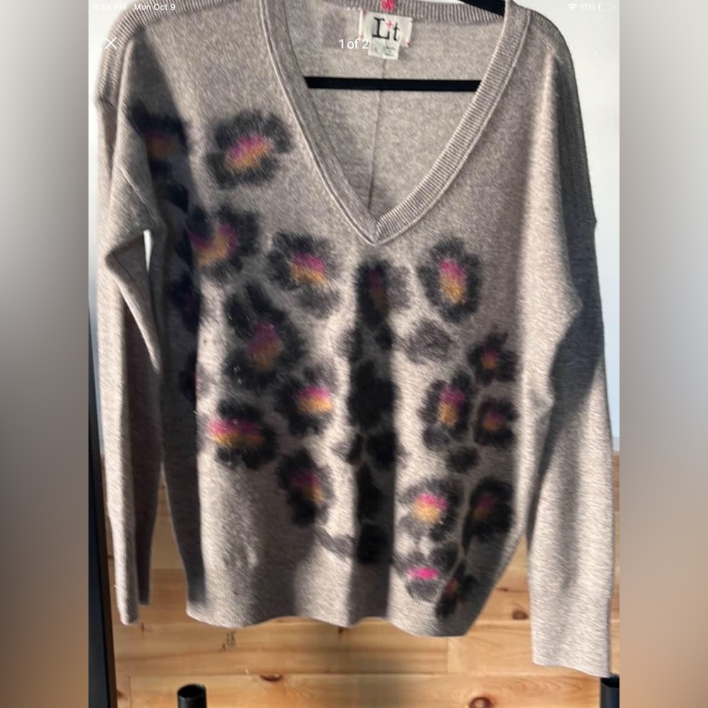 Cashmere Cheetah Print Sweater